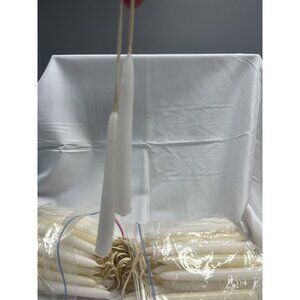 Vintage Hand Dipped 12” Cream Hanging Candles Christmas‎ Folk 80s - 37